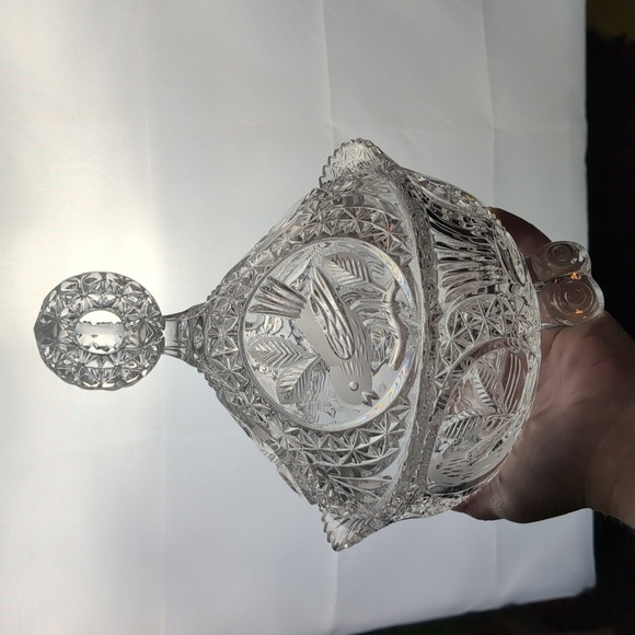 Hofbauer Crystal Candy Dish with Lid, Vintage, "The Birds Collection" - Picture 12 of 13